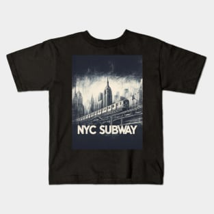 New York Noir: NYC Subway Adventure Kids T-Shirt